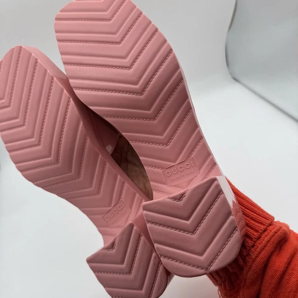 Gucci women slide, sandals, pink Mules with rubber with Glossy Finish size 40 - Picture 6 of 8